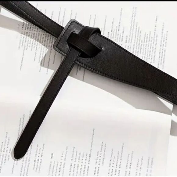 Faux Leather Tie Waist Belt For Women Vintage Knot Belt No Buckle Belt Tie - Picture 10 of 10